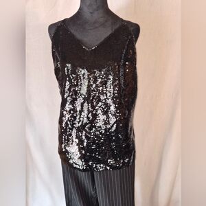 H&M Black Sexy Sequin Camisole, Size Med. Never Worn